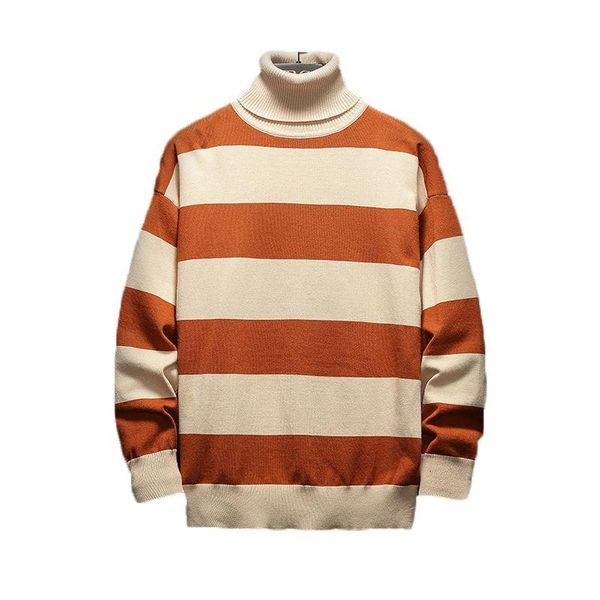 

new sweaters men long sleeves autumn spring striped pullover knitted o neck plus oversized 5xl sweaters, White;black