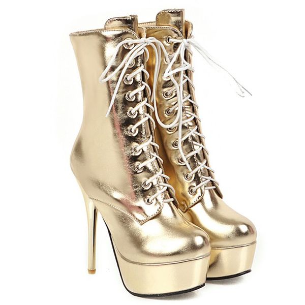 

high-heeled zipper on side cross boots occasional women the color of high metal tcag, Black