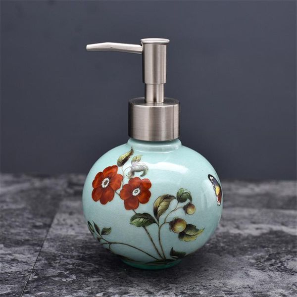 

liquid soap dispenser ceramic & porcelain bathroom bath hardware flower finished wedding gifts presents separate bottles 17.5*9cm