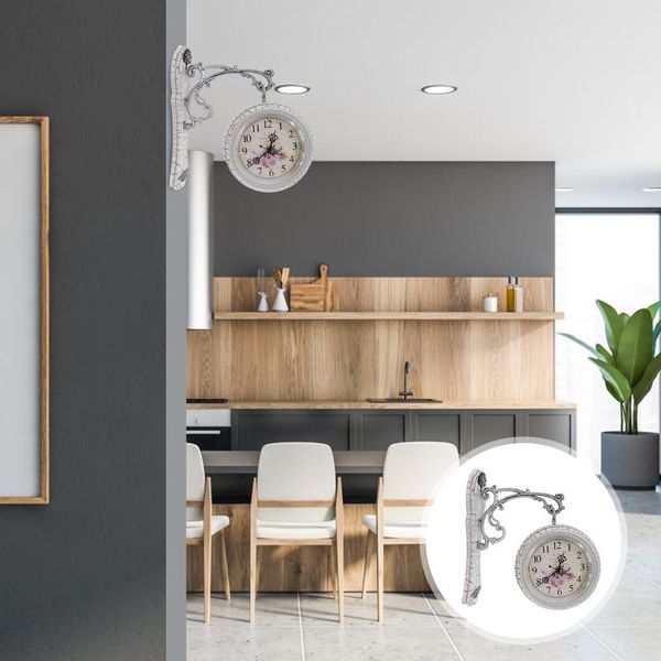 

wall clocks 1pc household clock chic home hanging decor (white)