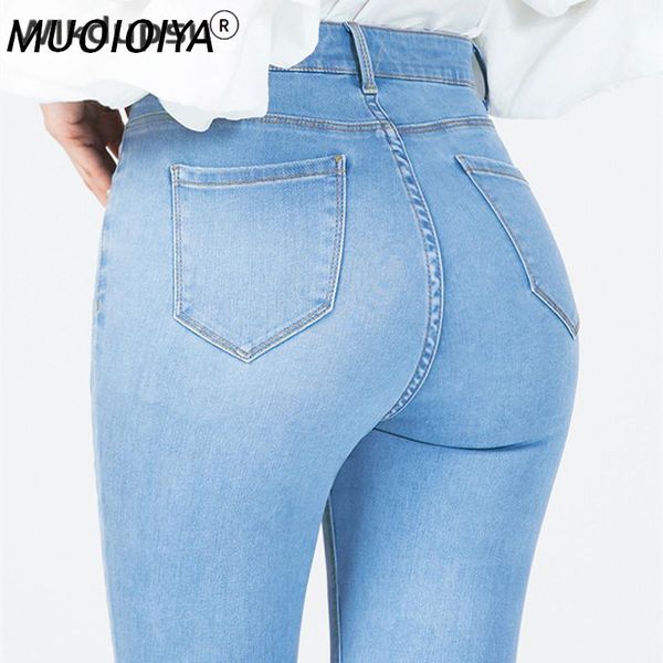 

women's jeans women high waist stretchy pencil pants fashion vintage slim fit skinny tight lady denim trousers spring autumn clothing, Blue