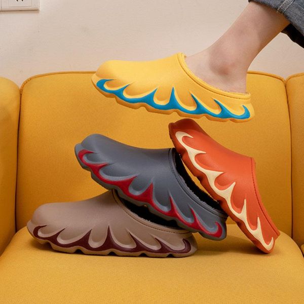 

slippers winter home women plush warm slides soft and comfortable house sandals cute indoor flip flops shoe unisex, Black