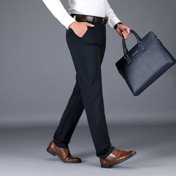 

busins casual pants elastic black youth korean straight men