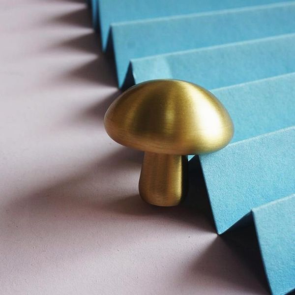 

handles & pulls fo nordic style mushroom solid brass cabinet knob drawer pull furniture mini clothes hook
