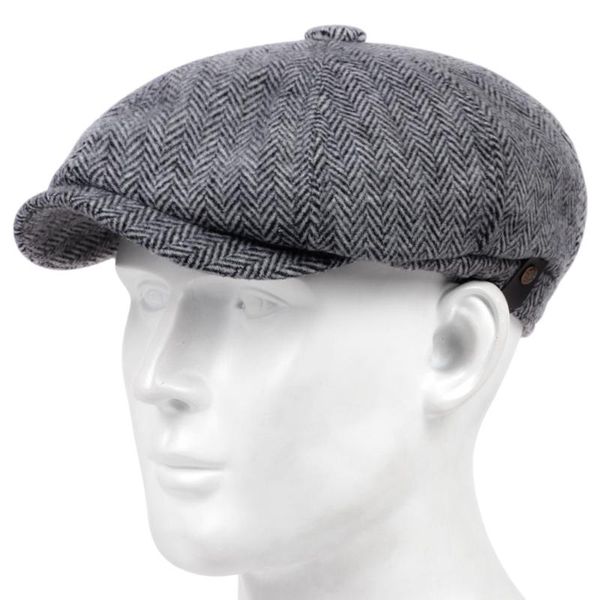 

berets fashion wool sboy caps men herringbone flat women coffee british gatsby autumn winter warm woolen hats gorras, Blue;gray