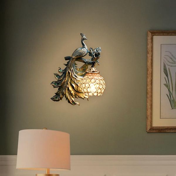 

wall lamp modern creative peacock led nordic vanity living room sconce for dining industrial home corridor