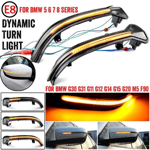 

emergency lights 2x dynamic turn signal light sequential side mirror indicator for 5 6 7 8 series g30 g31 g11 g12 g14 g15 3 g20 m5 f90