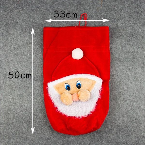 

christmas decorations gift bag golden velvet old man face santa claus backpack tote