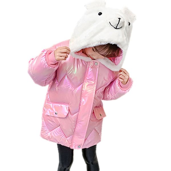 

2021 new cute coat of baby girl with hoodies outerwear outdoor walks children thick winter jacket waterproof for girls age 4-13t 0wen, Blue;gray