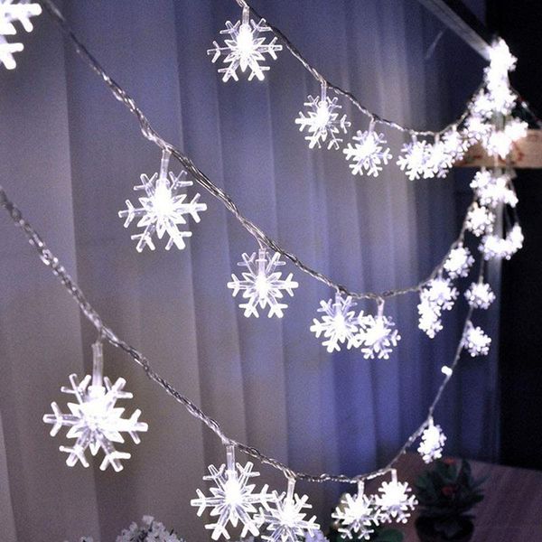 

strings christmas lights, 40 led snowflake string lights garden courtyard bedroom party decoration decorations white
