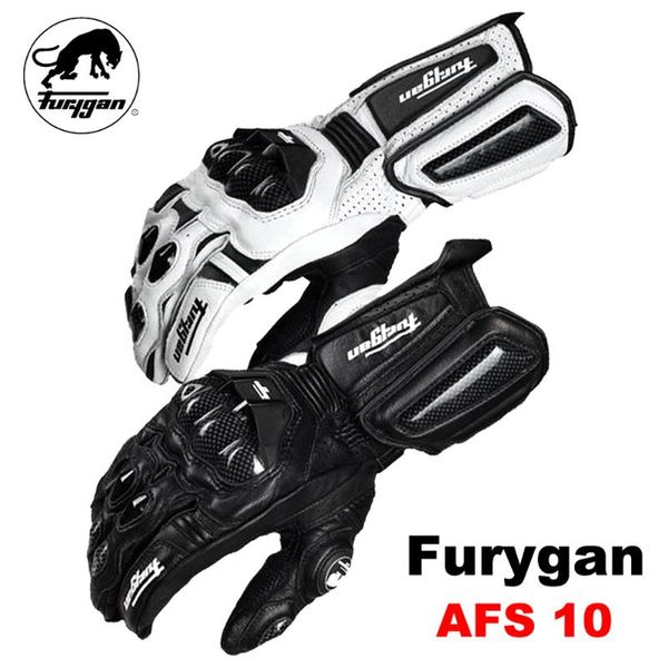

sports gloves 2021furygan -10 motorcycle carbon fiber long section leather motocross cycling knight locomotive, Black
