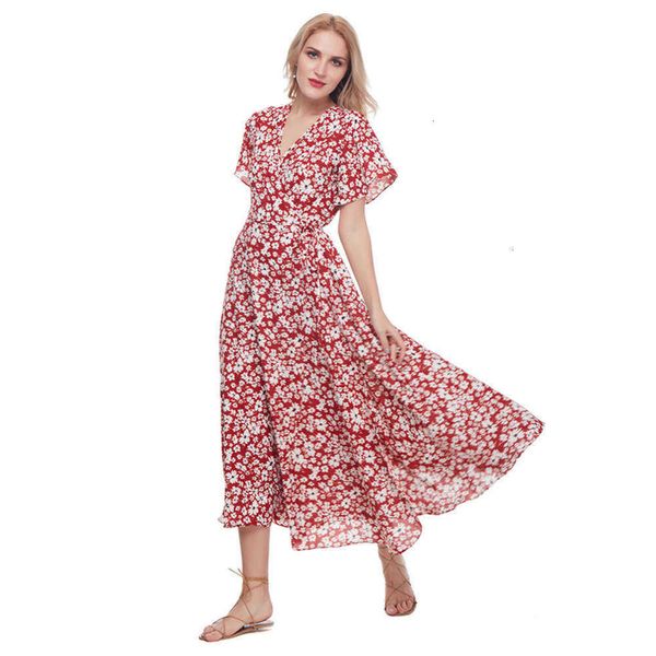 

cross casual dresses elegant neck flared sleeve print oversized bohemian drs, Black;gray