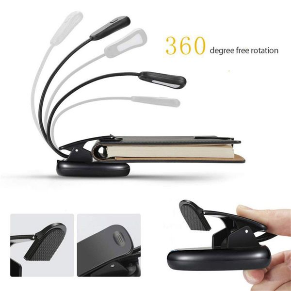 

clip-on desk lamps book light usb led rechargeable mini clip-on desk lamp flexible nightlight travel bedroom book reading lamp
