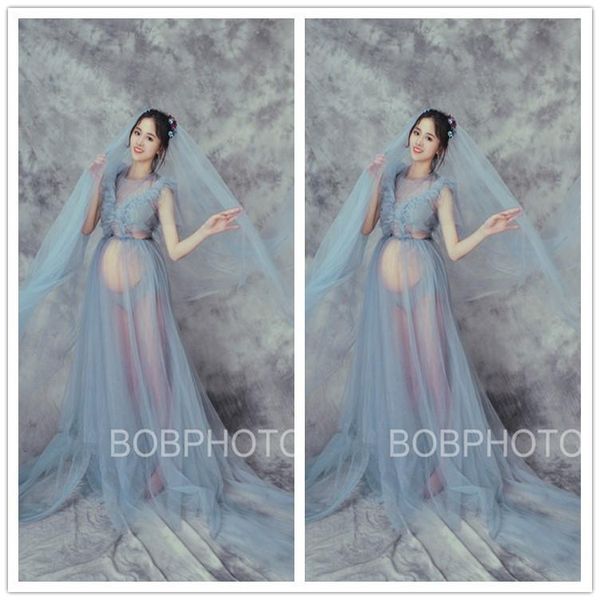 

maternity dresses tulle pography long pregnancy dress mesh fancy pregnant women maxi gown for po shoots prop 2021, White