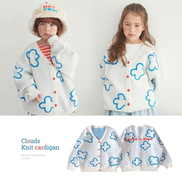 

pullover girls sweater winter children's cardigan boys coat female baby clothes t-shirt clothing, Blue