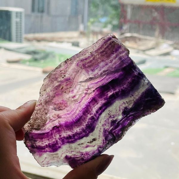 

decorative objects & figurines natural rainbow rough fluorite crystal slices ornaments