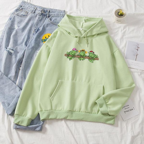 

cute frog hoodie harajuku sweatshirt aesthetic clothes oversize hoodies kpop style friend sweatshirts kawaii winter clothes, Black