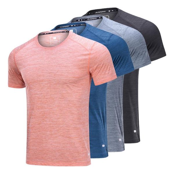 

running jerseys sports t shirt polyester men's compression gym o-neck training t-shirt breathable fitness, Black;blue