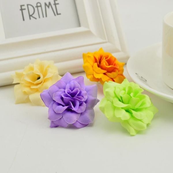 

10pcs silk multicolor rose fake flower head wedding home christmas decoration diy wreath craft ornaments artificia qylxli