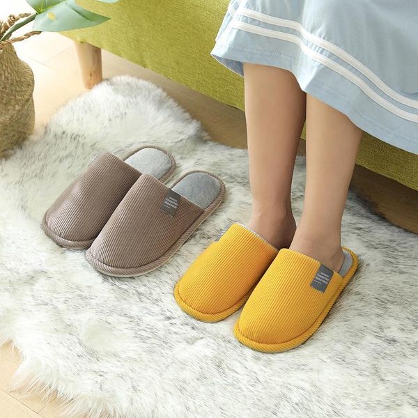 

slippers home for women indoor casual floor house shoes 2021 flat plush lightweight soft comfortable cotton winter warm, Black