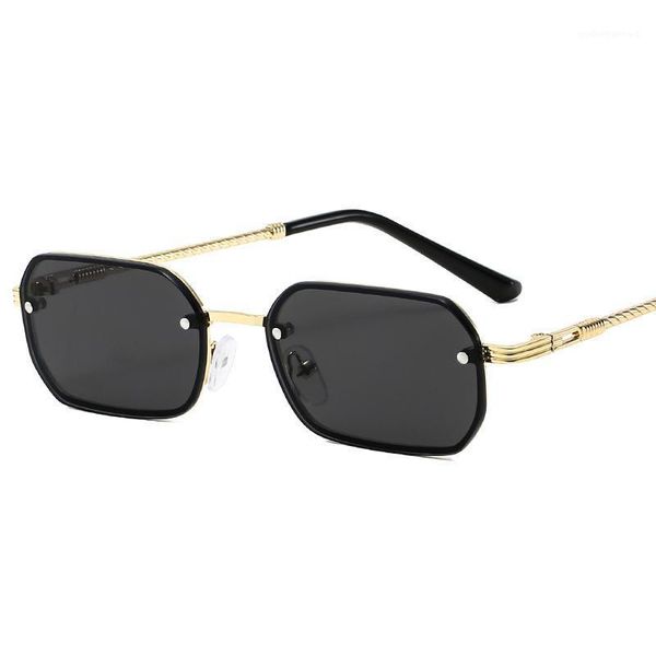 

sunglasses fashion retro 2021 brand designer men/women gradient color lens glasses metal frameless eyewear outdoor uv400, White;black