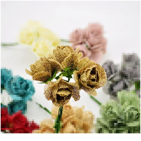 

6pcs artificial flowers for wedding car gift box decorative diy wreath scrapbooking craft simulation flower s jllarq