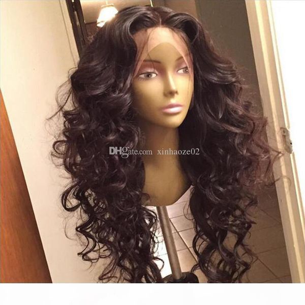 

loose wave glueless lace front human hair wigs brazilian virgin hair wigs full lace wigs with baby hair, Black;brown