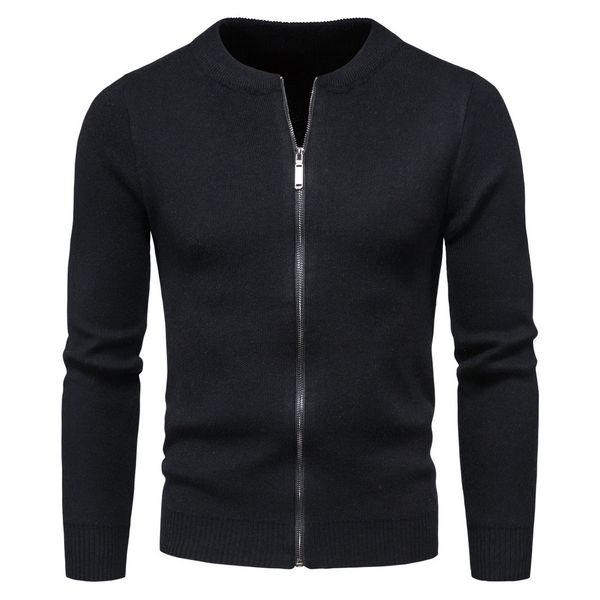 

new men's knitwear in autumn sweater solid-colored cardigan, White;black