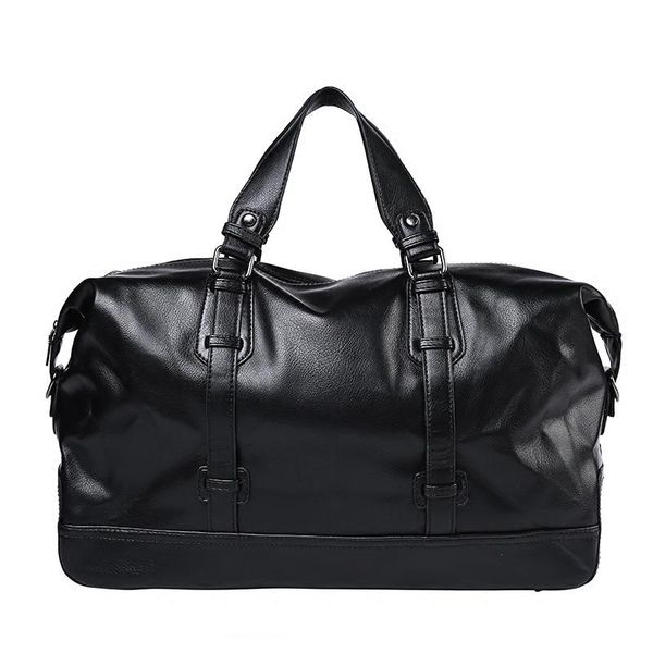 

outdoor bags large capacity waterproof sports gym bag for women men black pu leather tote duffle travel