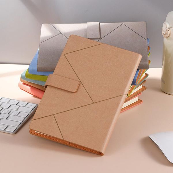 

notepads thicken leather a5 b5 journal notebook business daily planner notepad with buckle stationery school supplies, Purple;pink