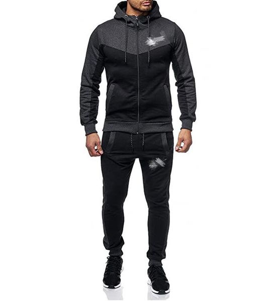 Erkek Hoodies Eşofmanlar 2 Parça Setleri Baskılı Eşofman Erkekler Kapşonlu Kazak Spor Joggers Pantolon Fermuar Sportwear Suit Casual Adam Giysi Streetwear