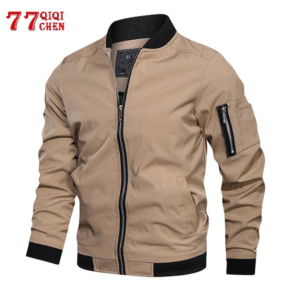

mens jackets and coats bomber jacket spring autumn men's zipper coat 2021 casual plus size 5xl stand collar jaqueta masculina, Black;brown