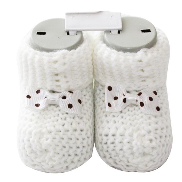 

papyonlu white knitwear booties 0-6 month, Black;grey