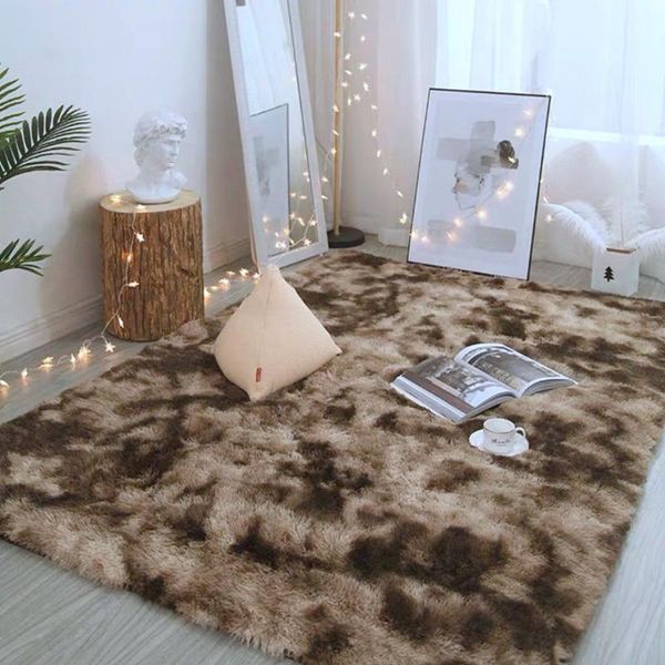 

carpets shaggy plush carpet for living room soft bedside bedroom rugs kids play floor mats tie-dye fluffy faux fur parlor corner