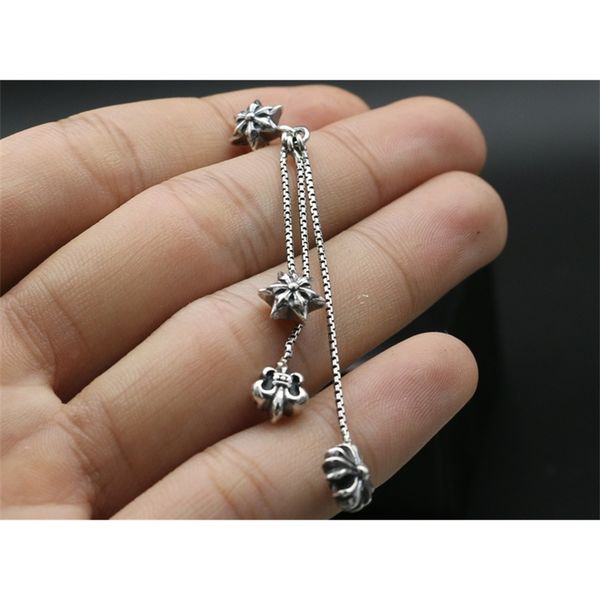 

75%off outlet onlinecroquet earnail cross fashion flowing silver six star tassel eardrop