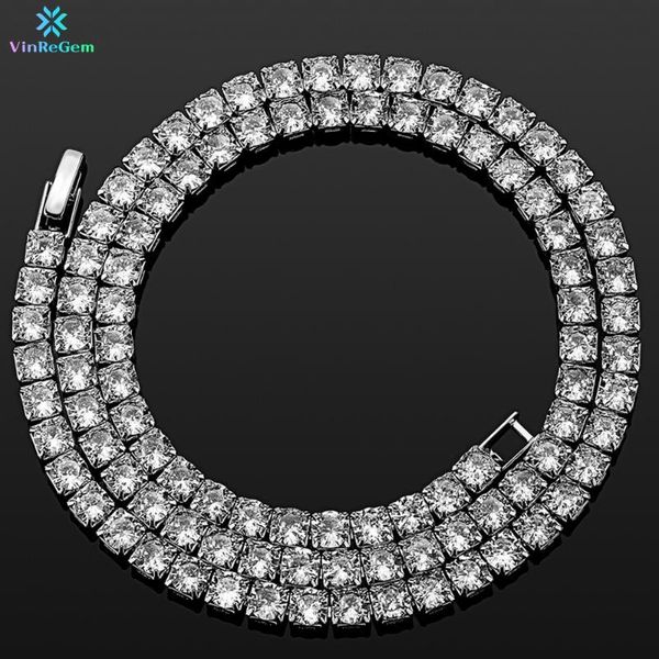 

chains vinregem hip hop rock 2.5-5mm 925 sterling silver created moissanite gemstone fashion cuba chain necklace fine jewelry wholesale