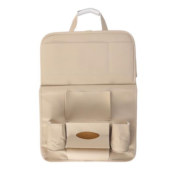 

car organizer back seat multipurpose bottles storage foldable dining table (beige)