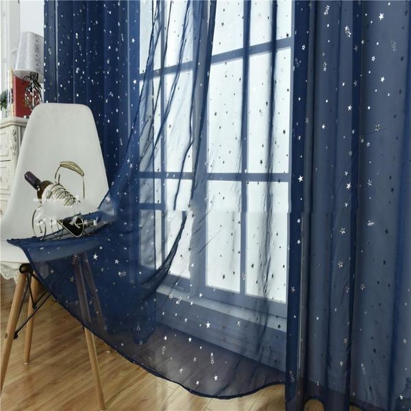 

blinds fresh silver star window screen flocking blingbling curtain