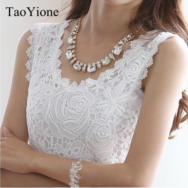 

women's blouses & shirts 4xl sleeveless blouse 2021 summer fashion womens chiffon lace white vest casual blusas femininas