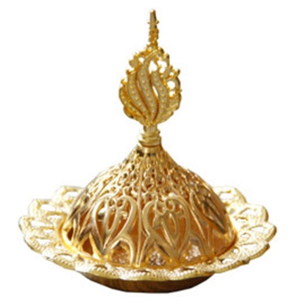

metal incense burner hollow golden tower oil burner arab style censer holder for home l