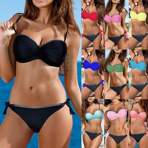 

women's swimwear swimsuit fashion women 2021 female large size bikini push up bathing suit thong monokini swimming for, White;black