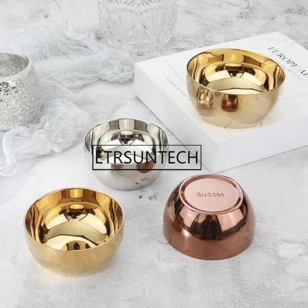 

30pcs eco-friendly breaking-proof easy to wash stainless steel rice bowl heat insulation and anti scald bowl for children