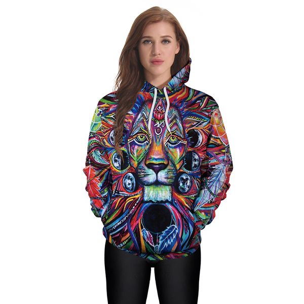 

new autumn and winter hoodie mens hoodies print men women color line tigersweatshirt long sleeve b101-121, Black