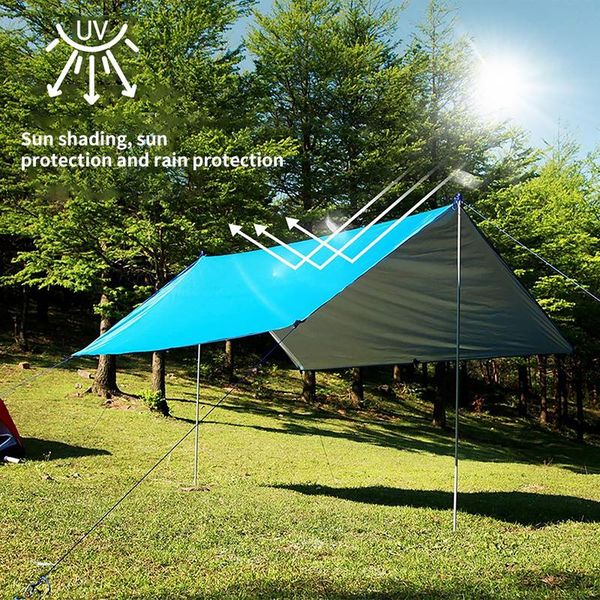 

pu waterproof windproof outdoor coating sunshade canopy single layer camouflage shelter outdoor camping hiking tent hammock