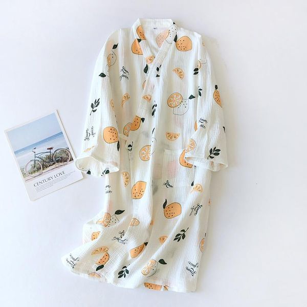 

bathrobe female bathrobes for women cotton yarn kimono pocket fruit towel