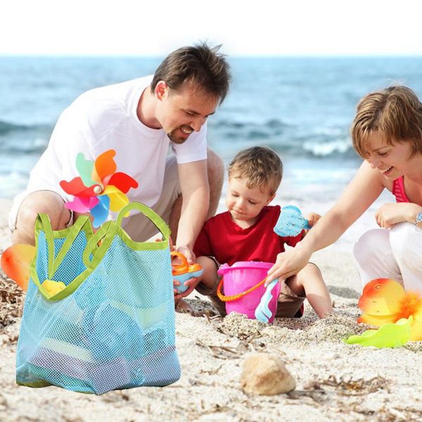 

storage bags portable clothes cosmetic shopping handbag children's beach toys organizer foldable kids digging sand