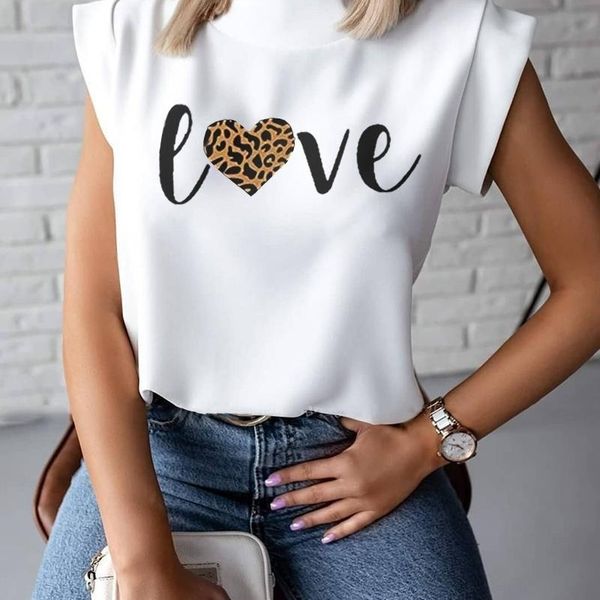 

women fashion summer casual white print short sleeve summer 210716, White;black