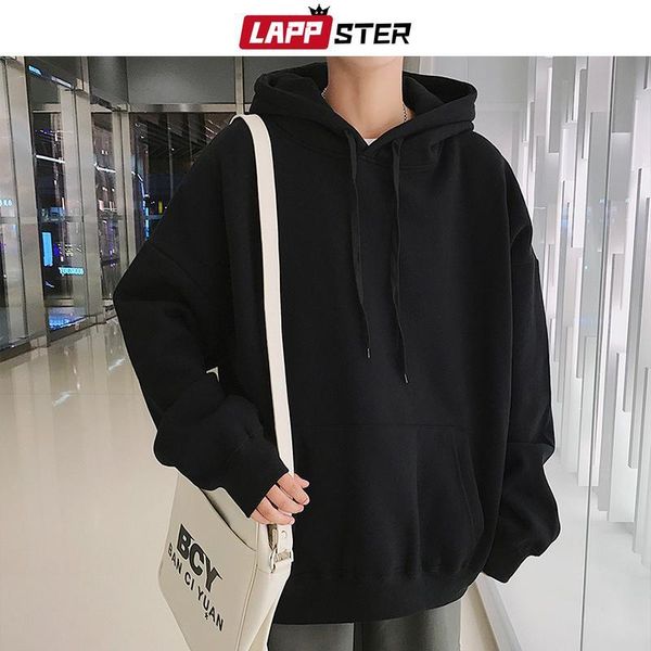 

men fleece colorful hoodies autumn mens hip hop solid hooded sweatshirts korean fashions black winter hoodiea1