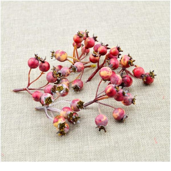 

5pcs(6-7heads/1pcs)artificial flowers wedding bouquet christmas decoration diy wreath mini foam fake cherry fruit berrie jllcaf