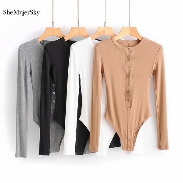 

shemujersky skinny black bodysuits with buttons long sleeve slim women jumpsuits short combinaison femme, Black;white